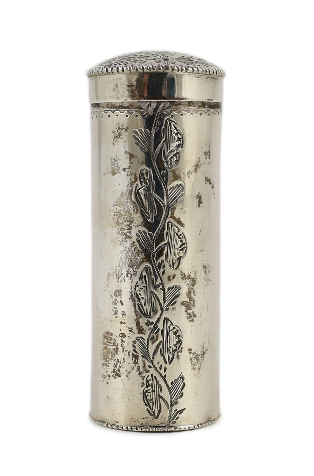 A George III silver cylindrical nutmeg grater, by Richard Gardner